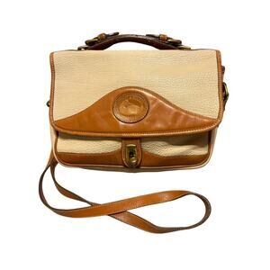 Dooney & Bourke VTG Carrier Satchel Crossbody Tan and Cream Women’s Bag